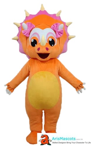 Orange Dinosaur Mascot